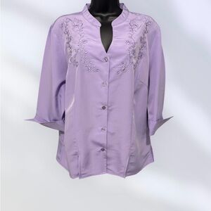 Anthony Richards Lilac Embroidered Blouse